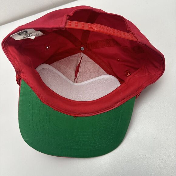 Vintage SnapBack Hat Cap Red Brads Auto Parts Rope Brim Adjustable Faded - Picture 10 of 12